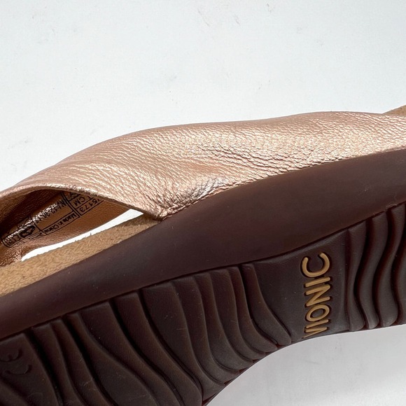 VIONIC Pippa Toe Post Sandal Womens 10 Rose Gold Leather Knotted Flip Flop Thong - Picture 12 of 14